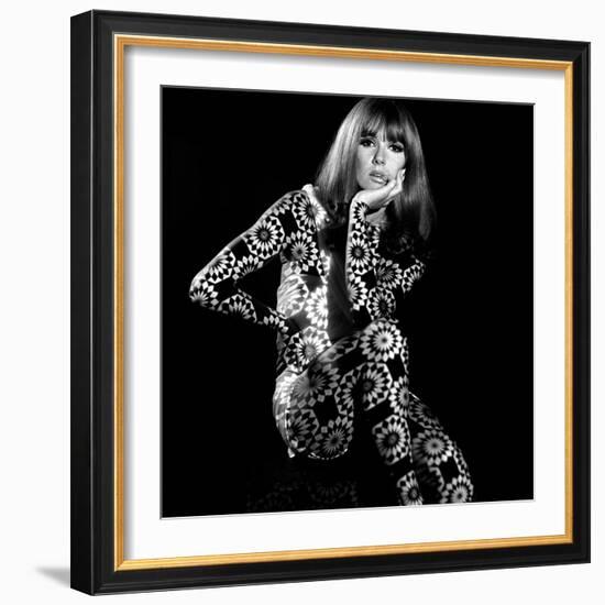 Circle Patterned Projection on Model with Hand on Face, 1960s-John French-Framed Giclee Print