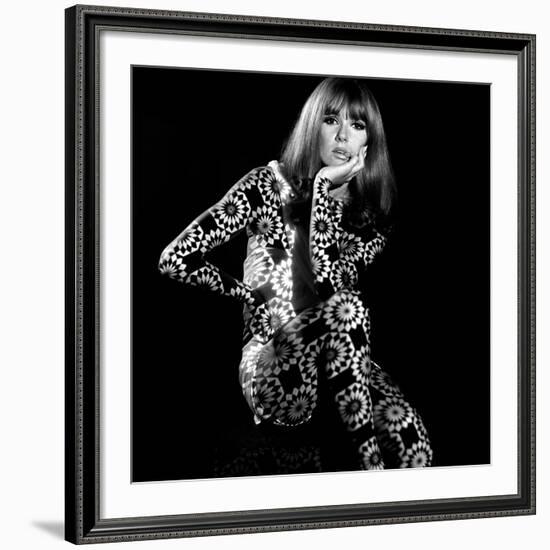 Circle Patterned Projection on Model with Hand on Face, 1960s-John French-Framed Giclee Print