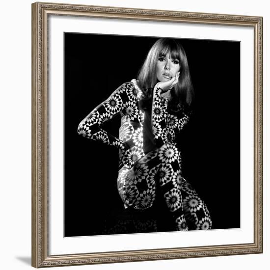 Circle Patterned Projection on Model with Hand on Face, 1960s-John French-Framed Giclee Print