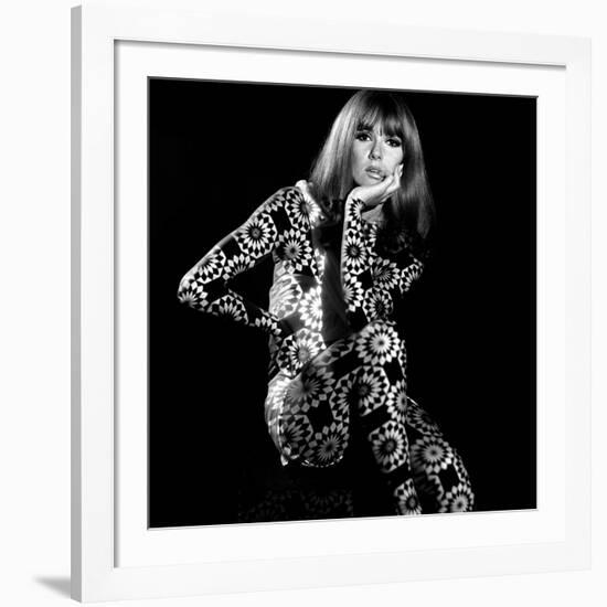 Circle Patterned Projection on Model with Hand on Face, 1960s-John French-Framed Giclee Print