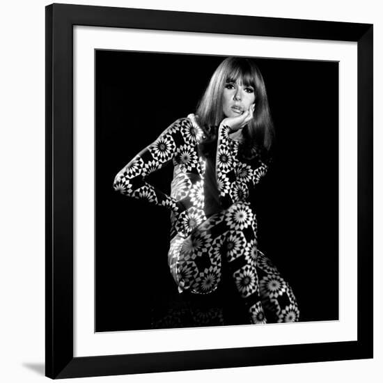 Circle Patterned Projection on Model with Hand on Face, 1960s-John French-Framed Giclee Print