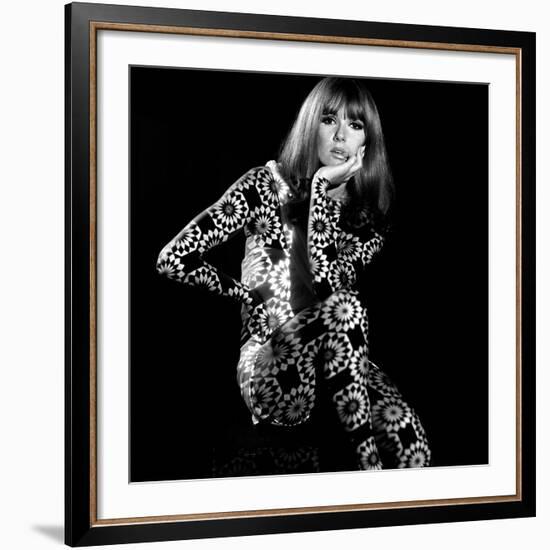 Circle Patterned Projection on Model with Hand on Face, 1960s-John French-Framed Giclee Print