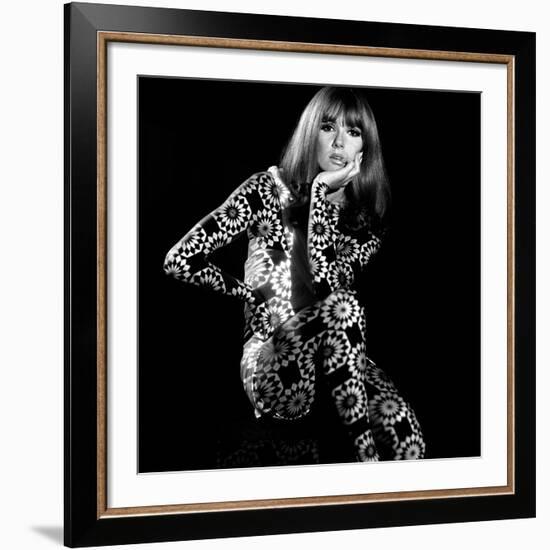 Circle Patterned Projection on Model with Hand on Face, 1960s-John French-Framed Giclee Print