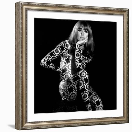 Circle Patterned Projection on Model with Hand on Face, 1960s-John French-Framed Giclee Print