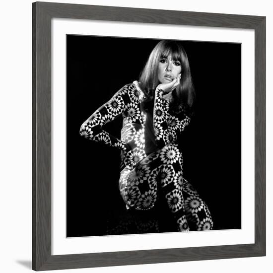 Circle Patterned Projection on Model with Hand on Face, 1960s-John French-Framed Giclee Print