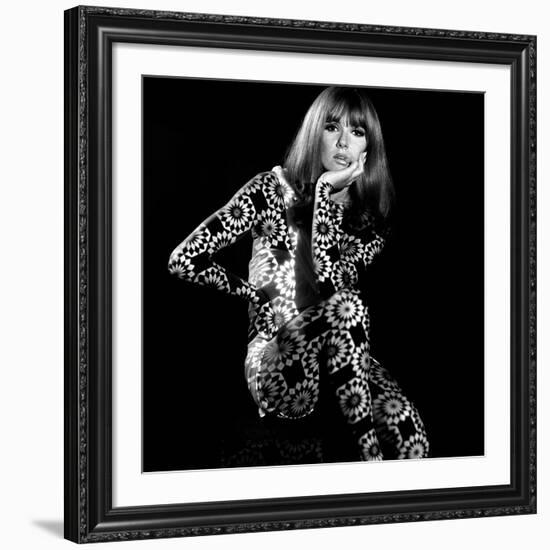 Circle Patterned Projection on Model with Hand on Face, 1960s-John French-Framed Giclee Print