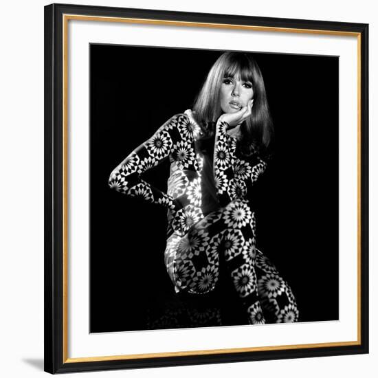 Circle Patterned Projection on Model with Hand on Face, 1960s-John French-Framed Giclee Print