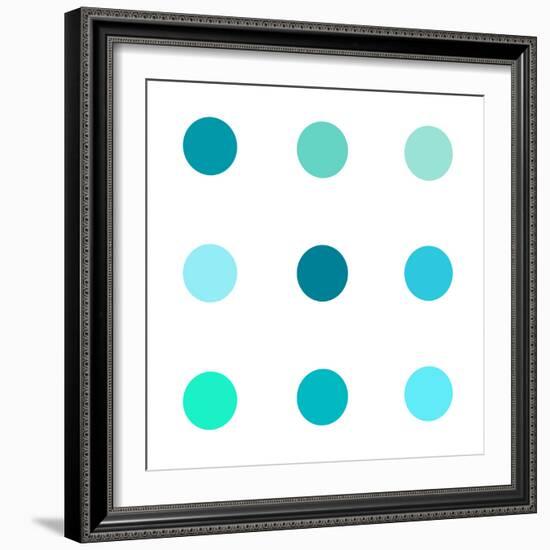 Circle Three Blue Green-Karl Langdon-Framed Art Print