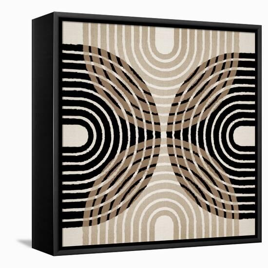 Circle X Lines Black, 2024-Parker Ross-Framed Stretched Canvas