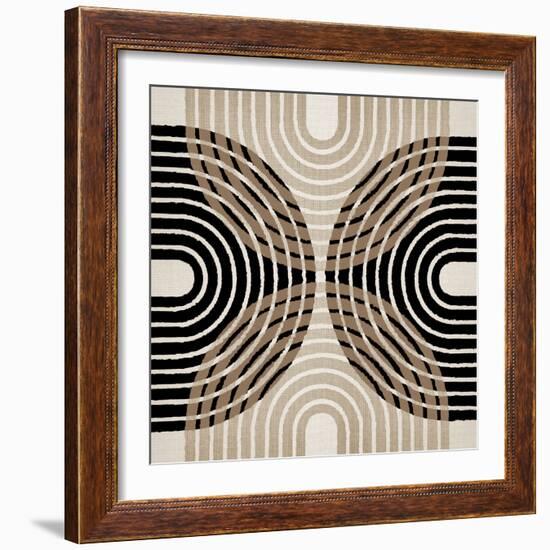 Circle X Lines Black, 2024-Parker Ross-Framed Art Print