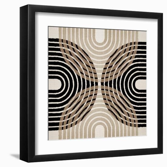 Circle X Lines Black, 2024-Parker Ross-Framed Art Print