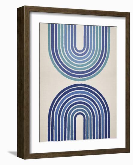 Circle X Lines Blues, 2024-Parker Ross-Framed Art Print