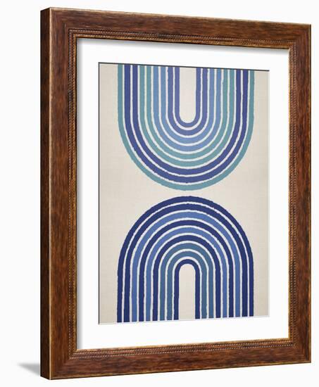 Circle X Lines Blues, 2024-Parker Ross-Framed Art Print