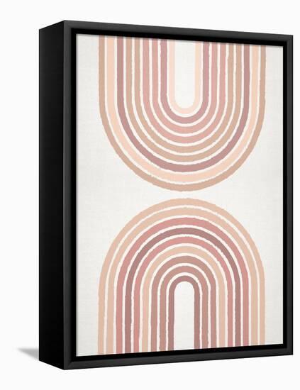 Circle X Lines Peach, 2024-Parker Ross-Framed Stretched Canvas