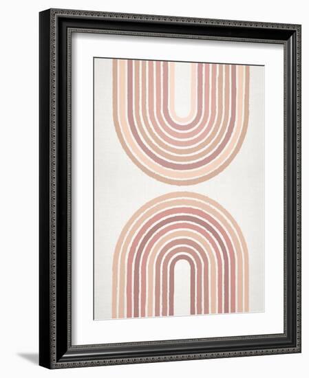 Circle X Lines Peach, 2024-Parker Ross-Framed Art Print