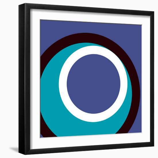 Circles and Colors (Blue), 2013-Carl Abbott-Framed Serigraph