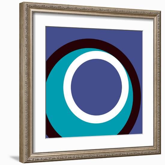 Circles and Colors (Blue), 2013-Carl Abbott-Framed Serigraph