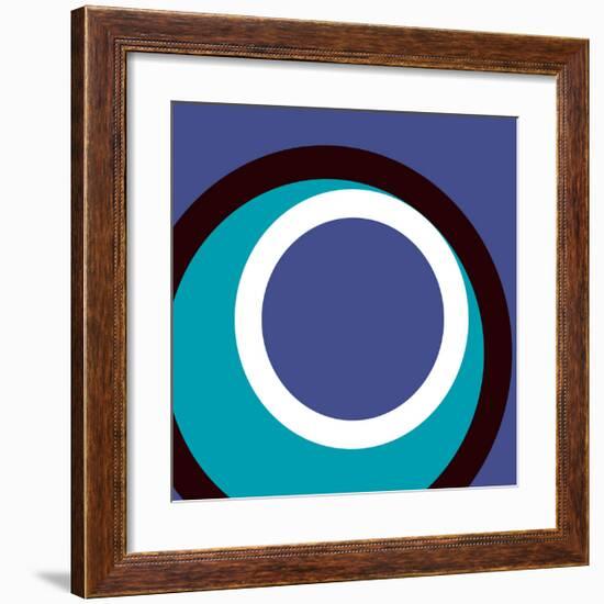 Circles and Colors (Blue), 2013-Carl Abbott-Framed Serigraph