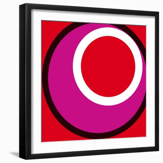 Circles and Colors (Red), 2013-Carl Abbott-Framed Serigraph