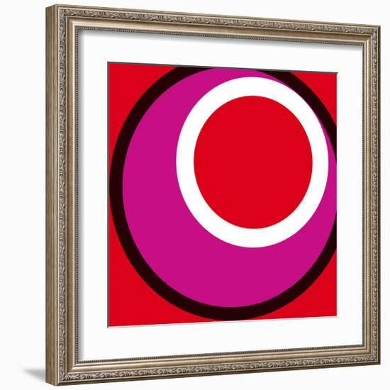 Circles and Colors (Red), 2013-Carl Abbott-Framed Serigraph