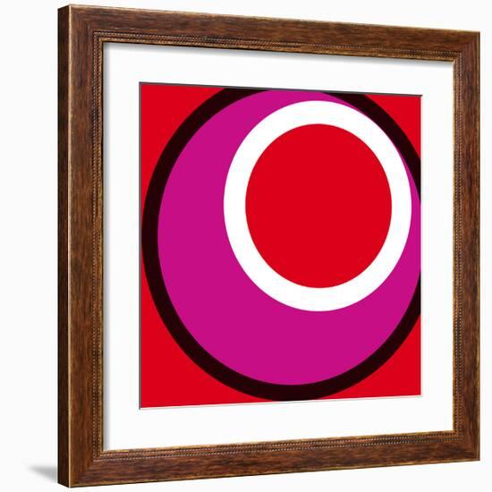 Circles and Colors (Red), 2013-Carl Abbott-Framed Serigraph