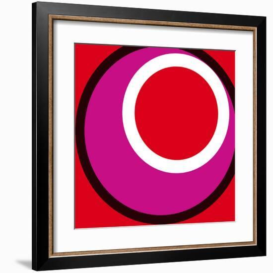 Circles and Colors (Red), 2013-Carl Abbott-Framed Serigraph