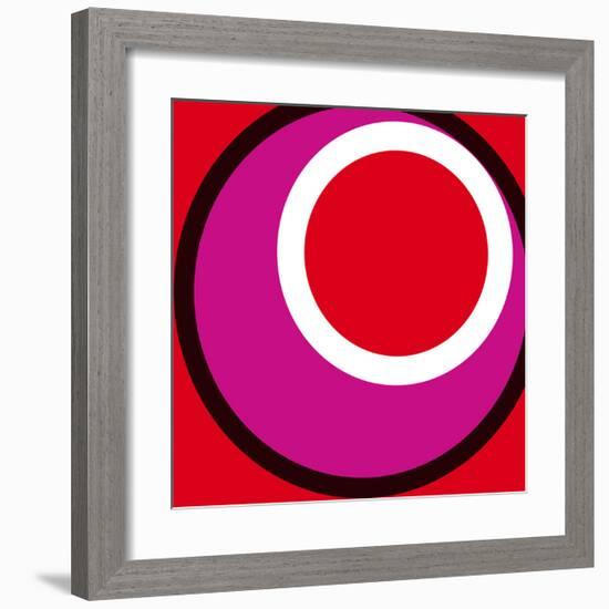 Circles and Colors (Red), 2013-Carl Abbott-Framed Serigraph