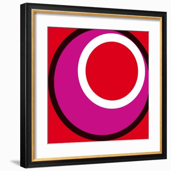 Circles and Colors (Red), 2013-Carl Abbott-Framed Serigraph