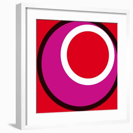 Circles and Colors (Red), 2013-Carl Abbott-Framed Serigraph