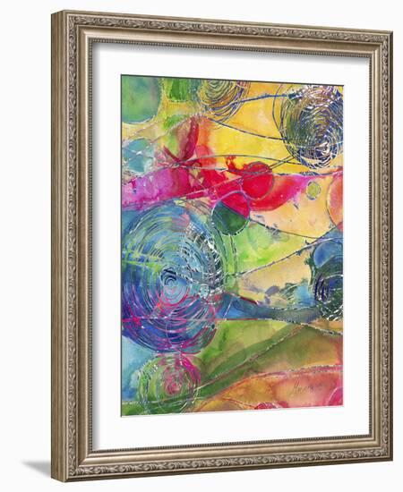 Circles And Waves 1-Marietta Cohen Art and Design-Framed Giclee Print