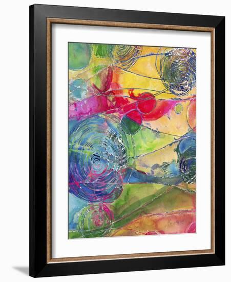 Circles And Waves 1-Marietta Cohen Art and Design-Framed Giclee Print