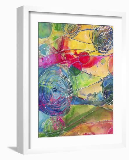 Circles And Waves 1-Marietta Cohen Art and Design-Framed Giclee Print