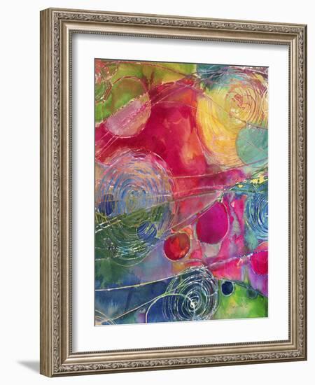 Circles And Waves 2-Marietta Cohen Art and Design-Framed Giclee Print