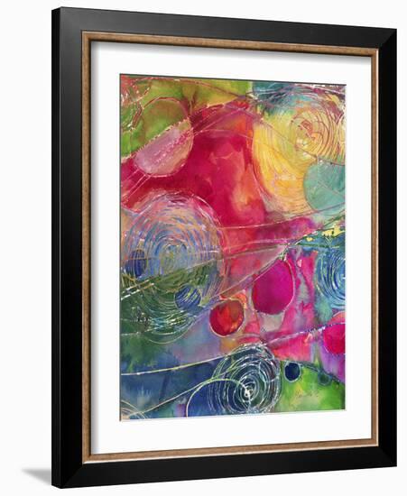 Circles And Waves 2-Marietta Cohen Art and Design-Framed Giclee Print