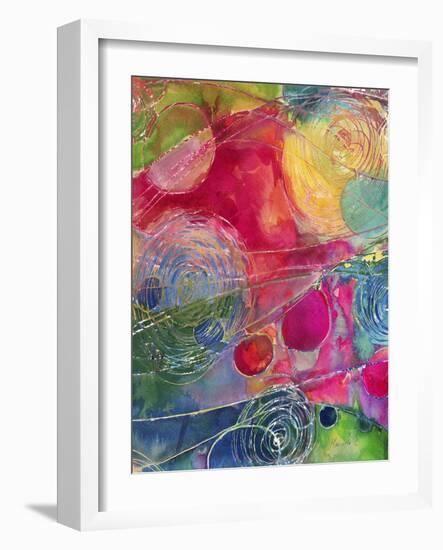 Circles And Waves 2-Marietta Cohen Art and Design-Framed Giclee Print