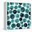 Circles in Teal and Turquoise. Seamless Watercolor Pattern.-null-Framed Stretched Canvas