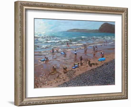 Circles in the Sand, Sidmouth, 2007-Andrew Macara-Framed Giclee Print