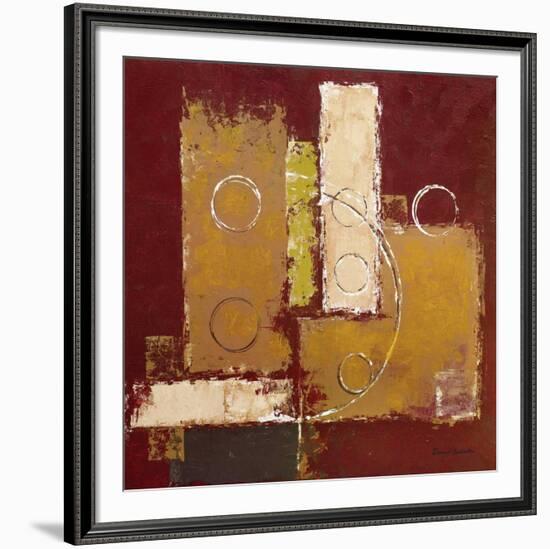 Circles on Red and Brown I-David Sedalia-Framed Art Print