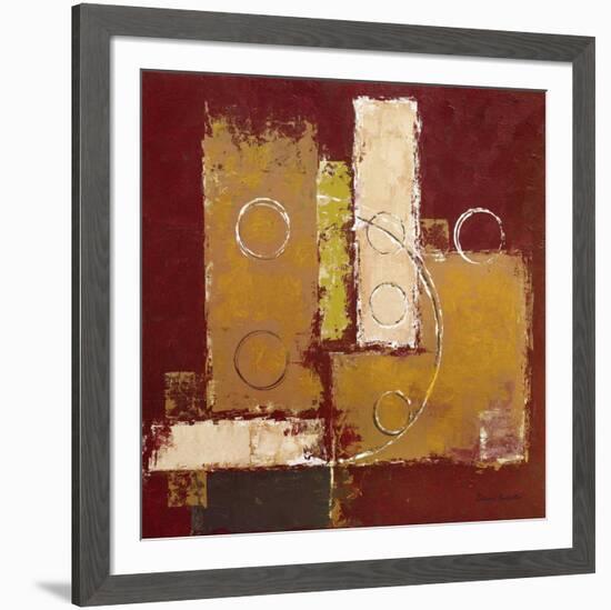 Circles on Red and Brown I-David Sedalia-Framed Art Print