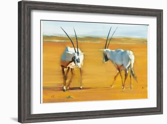 Circling Arabian Oryx, 2010-Mark Adlington-Framed Giclee Print