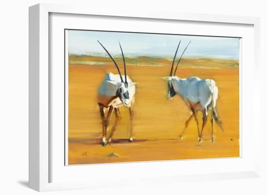 Circling Arabian Oryx, 2010-Mark Adlington-Framed Giclee Print