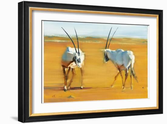 Circling Arabian Oryx, 2010-Mark Adlington-Framed Giclee Print