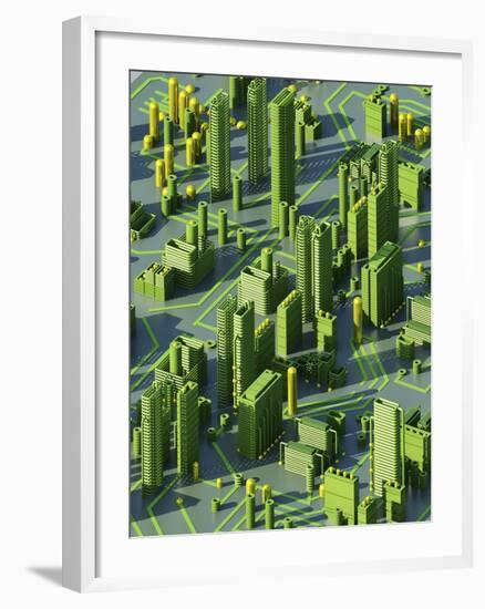 Circuit City, Computer Artwork-PASIEKA-Framed Photographic Print
