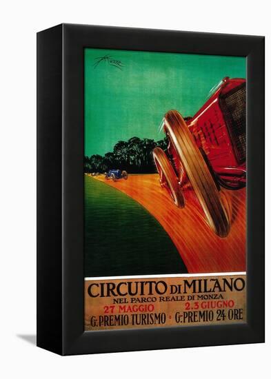 Circuito Di Milano Vintage Poster - Europe-Lantern Press-Framed Stretched Canvas