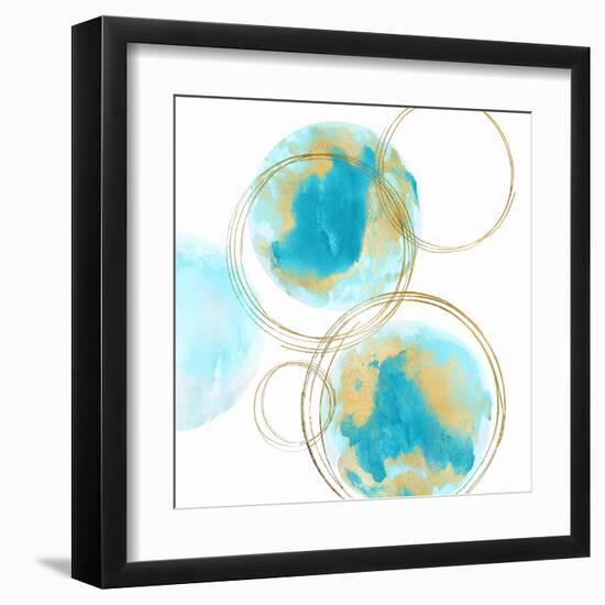 Circular Aqua and Gold I-Natalie Harris-Framed Art Print