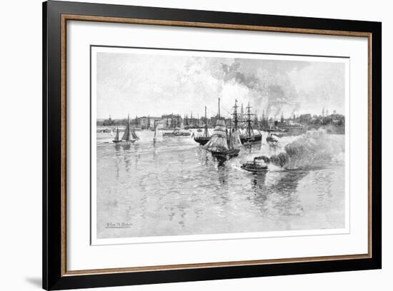 Circular Quay, Sydney Harbour, New South Wales, Australia, 1886-J Hellawell-Framed Giclee Print