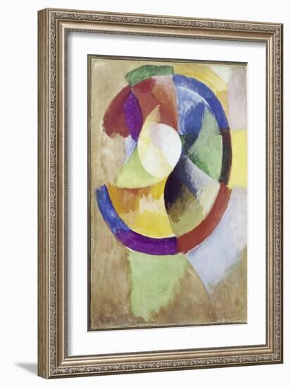 Circular Shapes, Sun No. 2, 1912-13 (Peinture a La Colle on Canvas)-Robert Delaunay-Framed Giclee Print