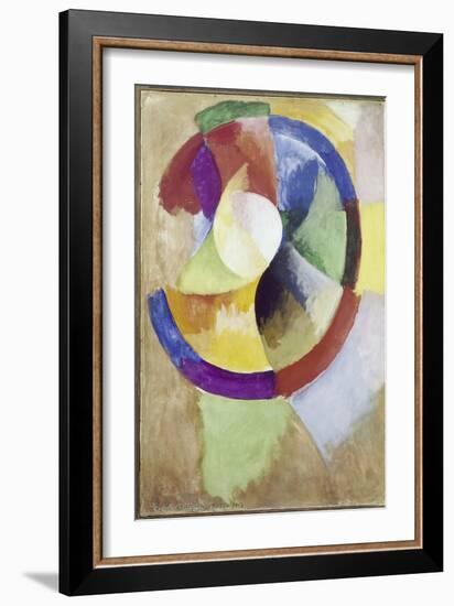 Circular Shapes, Sun No. 2, 1912-13 (Peinture a La Colle on Canvas)-Robert Delaunay-Framed Giclee Print