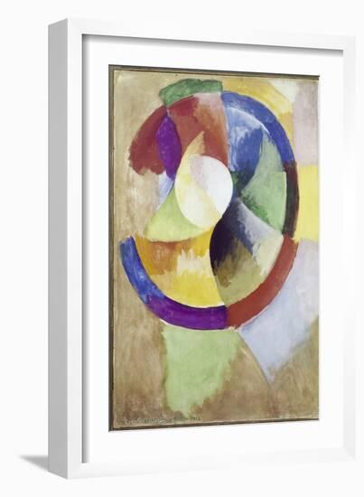 Circular Shapes, Sun No. 2, 1912-13 (Peinture a La Colle on Canvas)-Robert Delaunay-Framed Giclee Print