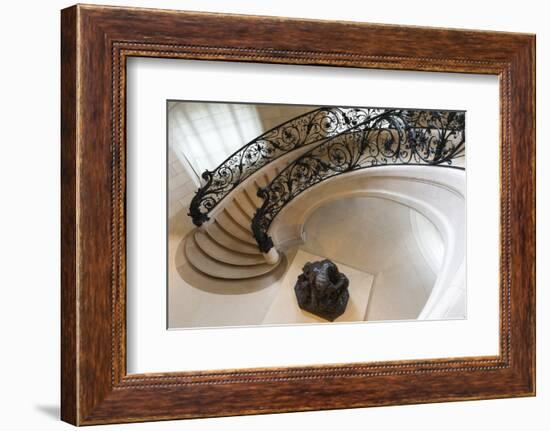 Circular Staircase with the Statue Ugolino and His Son by Jean-Baptiste Carpeaux-G & M Therin-Weise-Framed Photographic Print